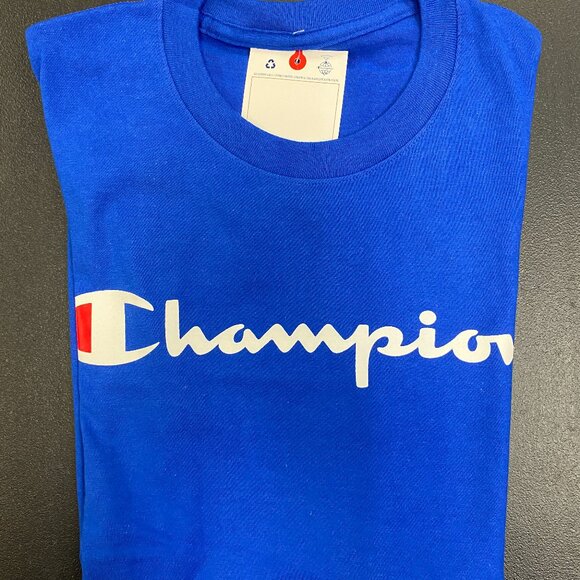 Champion BLUE Crew Neck Short Sleeve T-shirt Men's US Size X-Small - Picture 1 of 5
